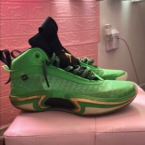 Green and Black Basketball Shoes